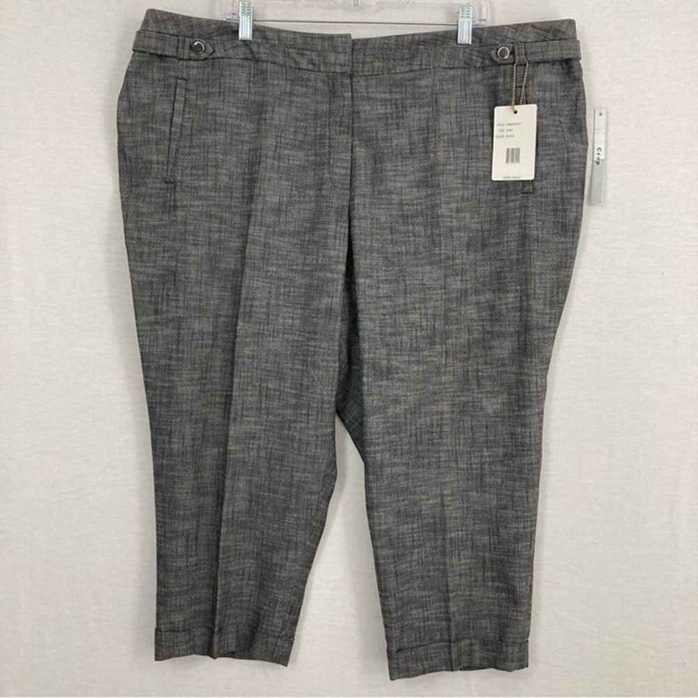 New Zac & Rachel Gray/Black Office Crop‎ Pants Size 24W